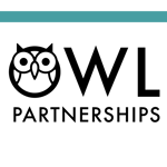 Owl Partnerships black logo with strip Owl Partnerships black logo with strip